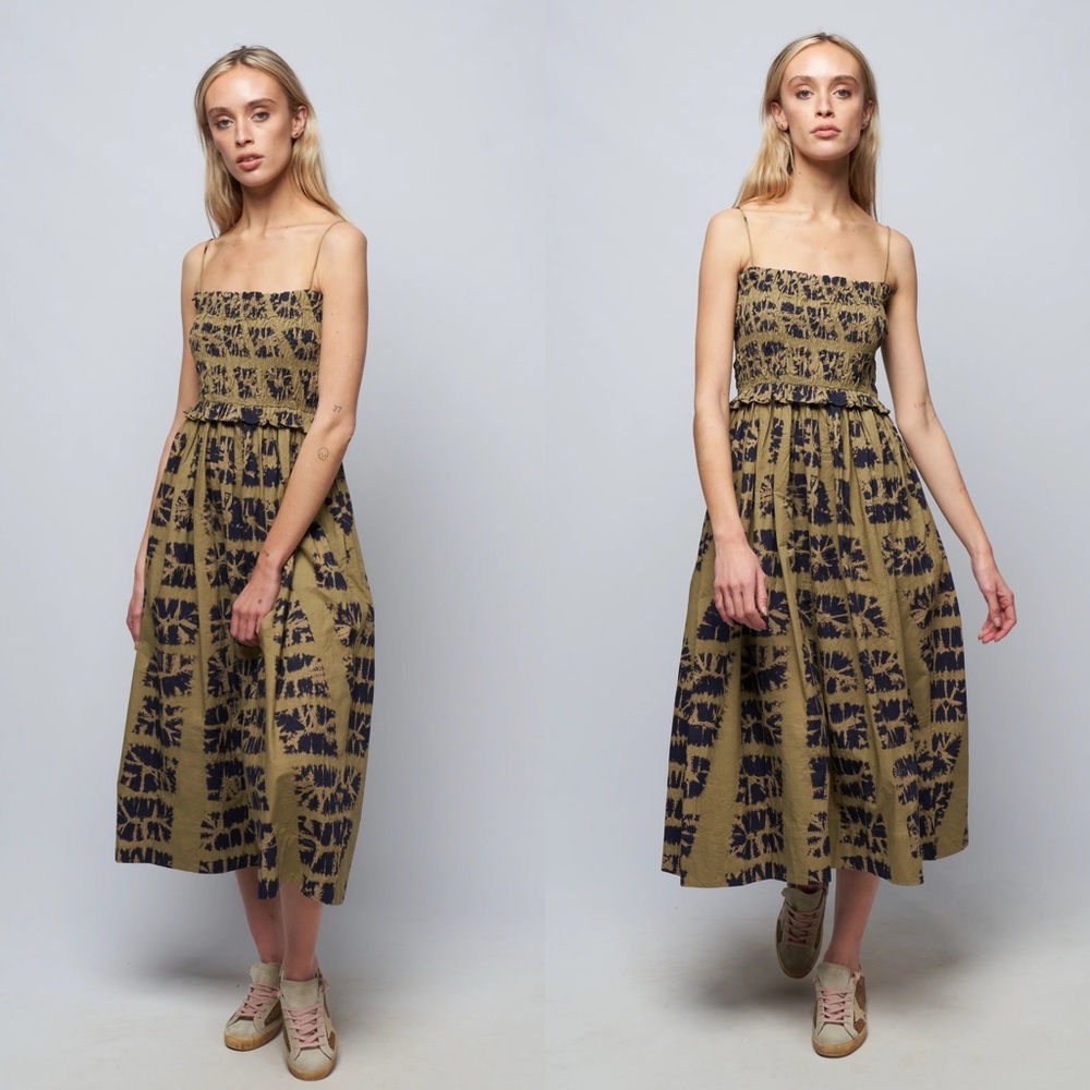 NWT Ulla Johnson Akshara Shibori Cotton Midi Dress - Picture 4 of 8